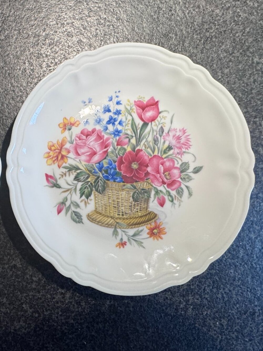 Rochard Limoges France Vintage Salad Plates, Set of 2,Hand-Painted Flower Design - Picture 4 of 7